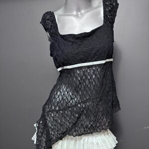 Kimchi Blue Lace Asymmetric Shirt